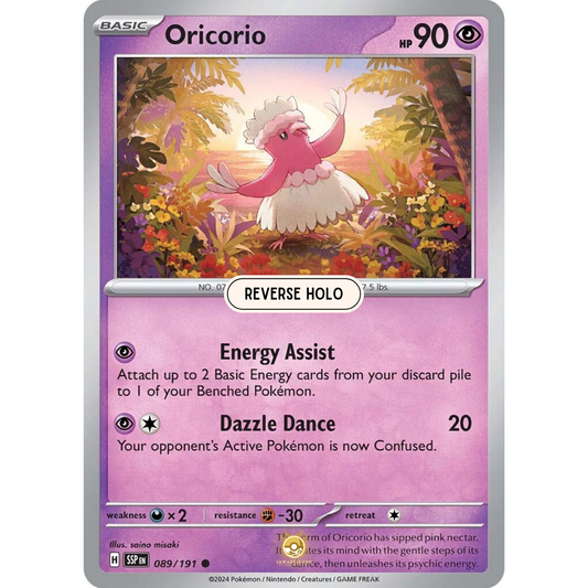 [ENG] Pokemon SV08 Surging Sparks: 089/191 Oricorio [Psychic] [C - Common] (Reverse Holo)