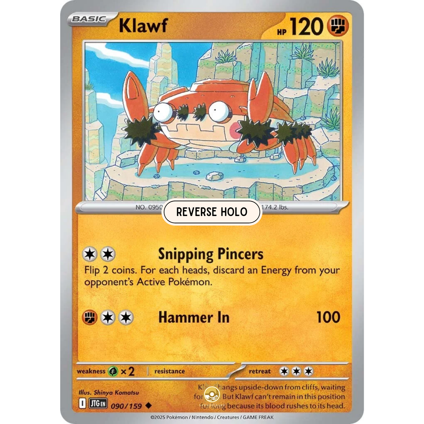 [ENG] Pokemon SV09 Journey Together: 090/159 Klawf [Fighting] [U - Uncommon] (Reverse Holo)