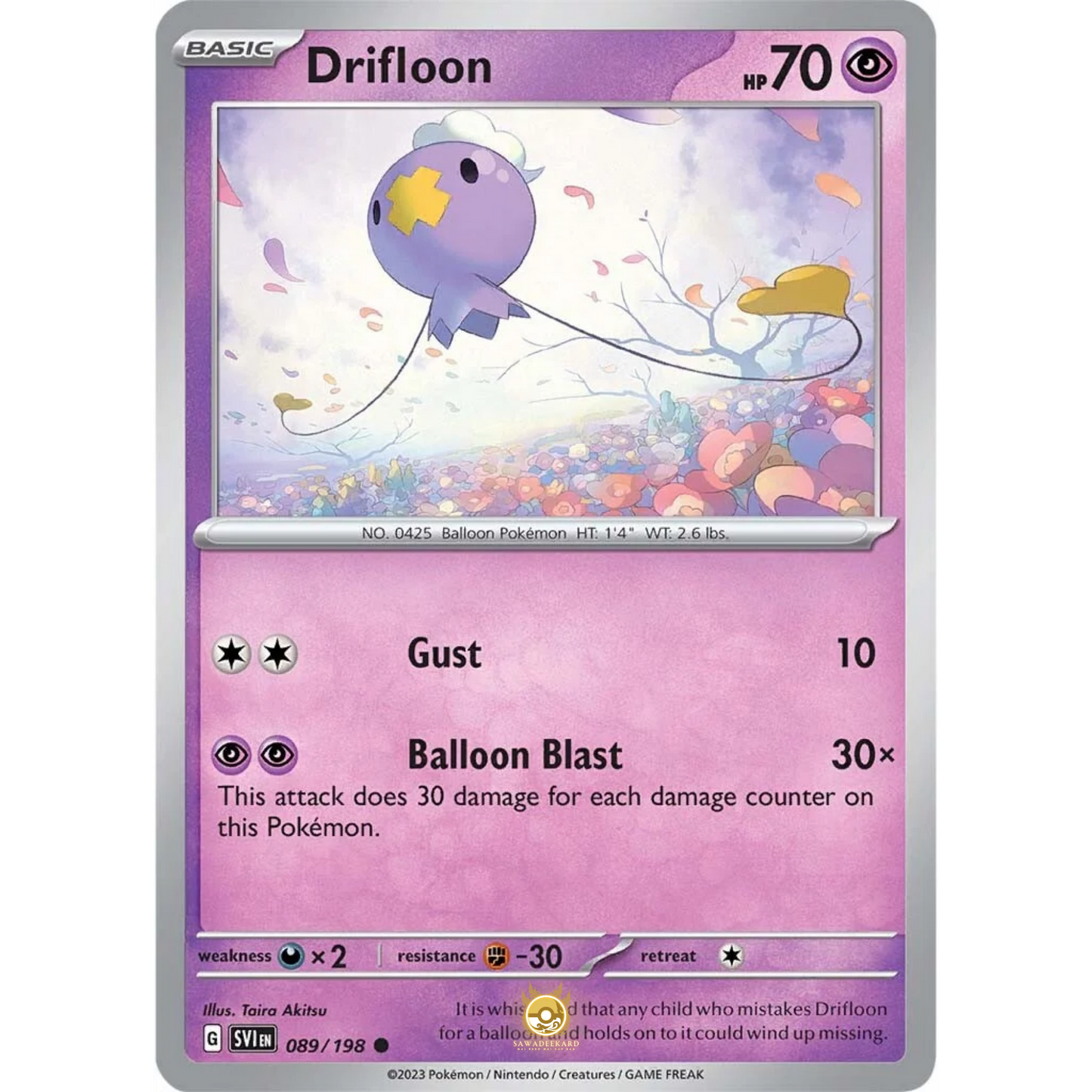 [ENG] SV01 Scarlet Violet Base Set: 089/198 Drifloon C (Non-Foil)