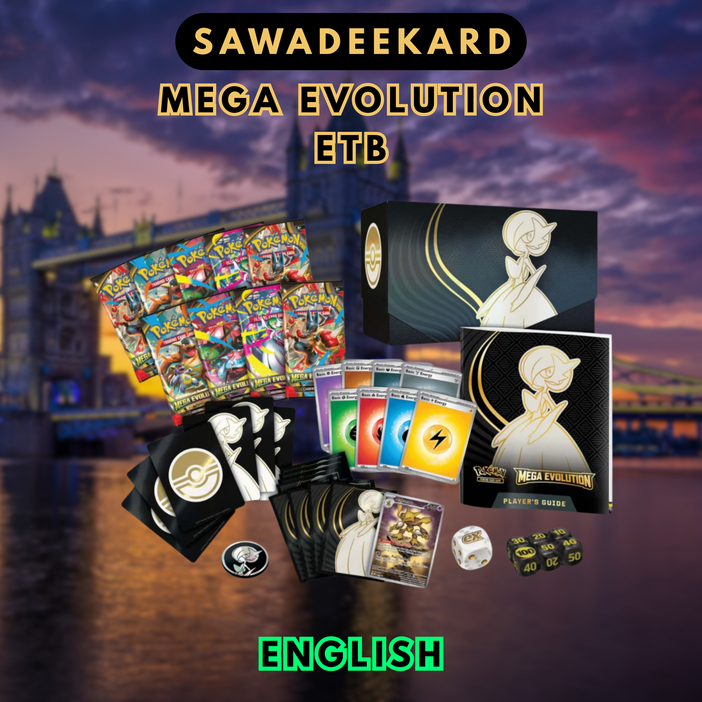 [ENG]	[Mega	ME01]	Mega Evolution (Gardevoir)	Elite Trainer Box	Pokemon TCG	(9	Packs)
