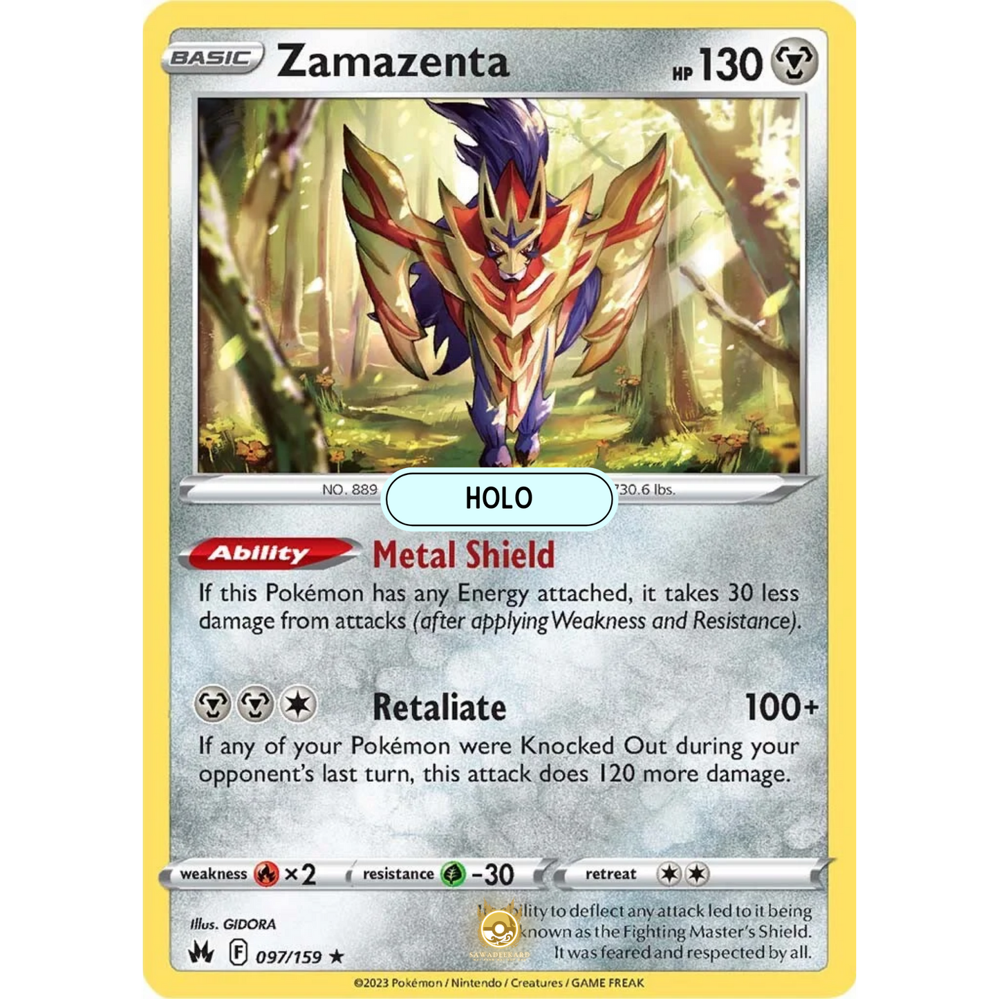 [ENG] SWSH 12.5 Crown Zenith: 097/159 Zamazenta R (Foil)