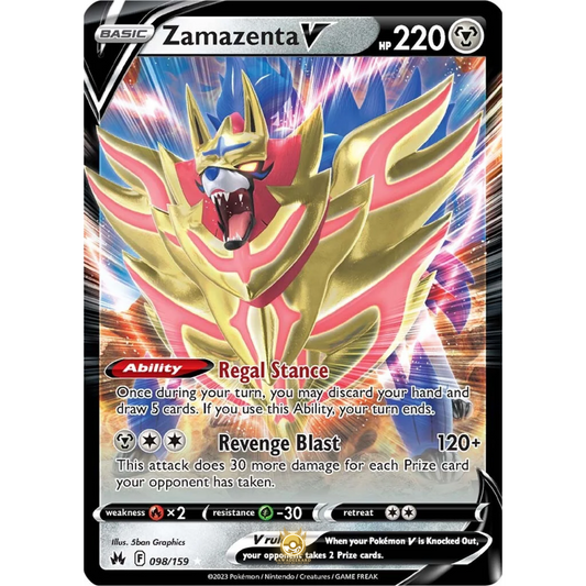 [ENG] SWSH 12.5 Crown Zenith: 098/159 Zamazenta V R (Foil)