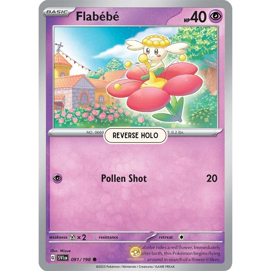 [ENG] SV01 Scarlet Violet Base Set: 091/198 Flabebe C (Reverse Holo)