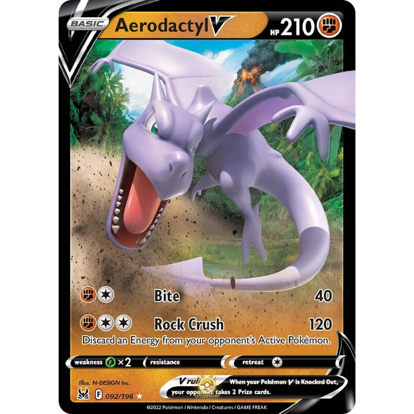 [ENG] SWSH 11 Lost Origin: 092/196 Aerodactyl V R (Foil)