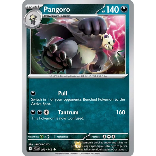 [ENG] Pokemon SV07 Stellar Crown: 093/142 Pangoro [Darkness] [U - Uncommon] (Non-foil)