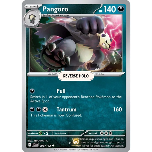 [ENG] Pokemon SV07 Stellar Crown: 093/142 Pangoro [Darkness] [U - Uncommon] (Reverse Holo)