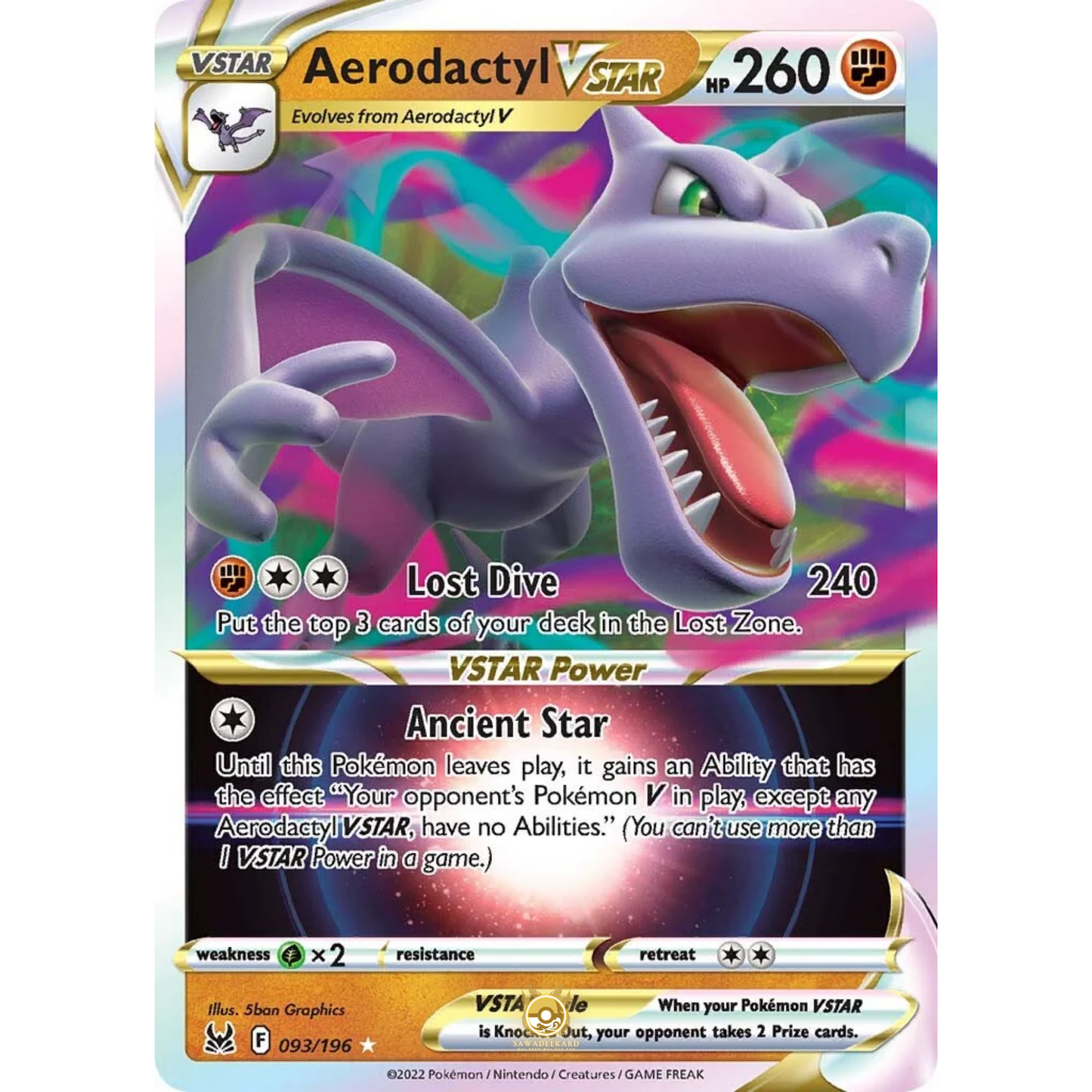 [ENG] SWSH 11 Lost Origin: 093/196 Aerodactyl VSTAR R (Foil)