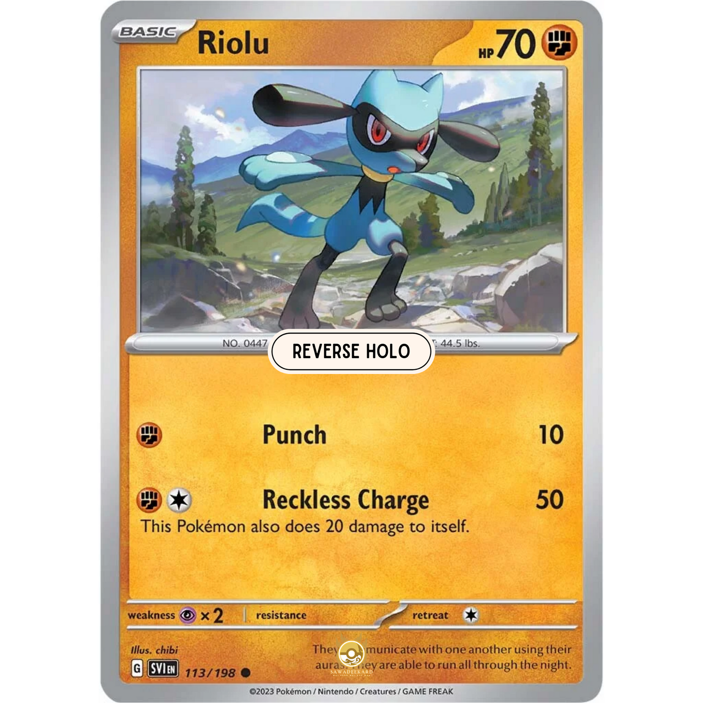 [ENG] SV01 Scarlet Violet Base Set: 113/198 Riolu C (Reverse Holo)