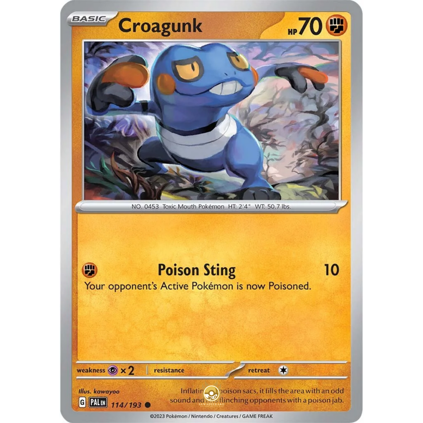 [ENG] SV02 Paldea Evolved: 114/193 Croagunk C (Non-Foil)