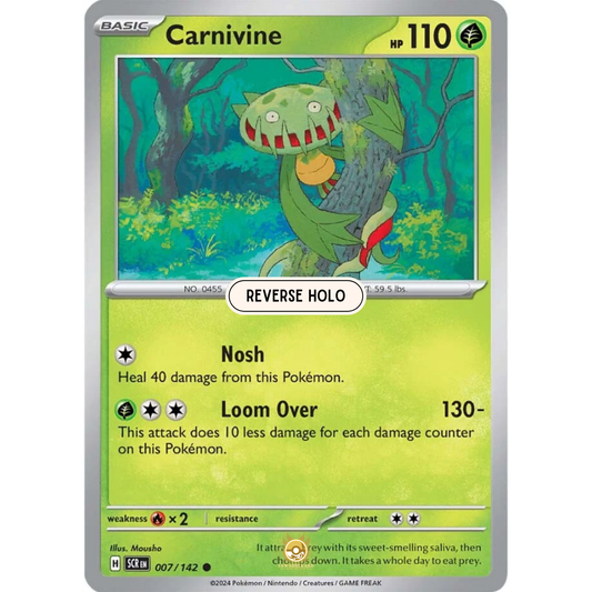 [ENG] Pokemon SV07 Stellar Crown: 007/142 Carnivine [Grass] [C - Common] (Reverse Holo)