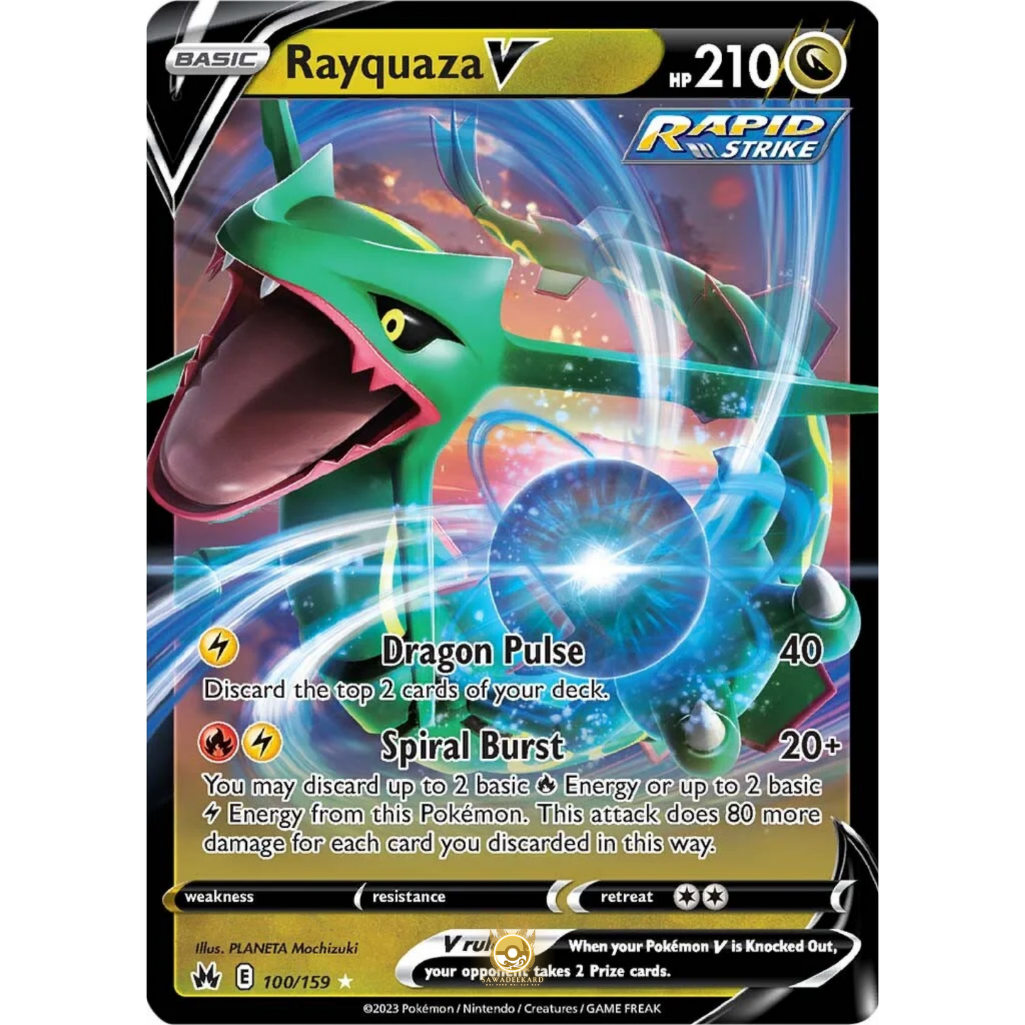 [ENG] SWSH 12.5 Crown Zenith: 100/159 Rayquaza V R (Foil)