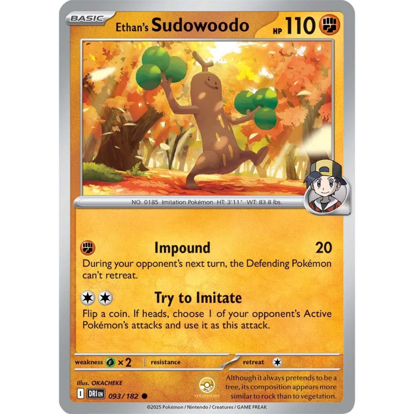 [ENG] Pokemon SV10 Destined Rivals: 093/182 Ethan's Sudowoodo [Fighting] [C - Common] (Non-foil)