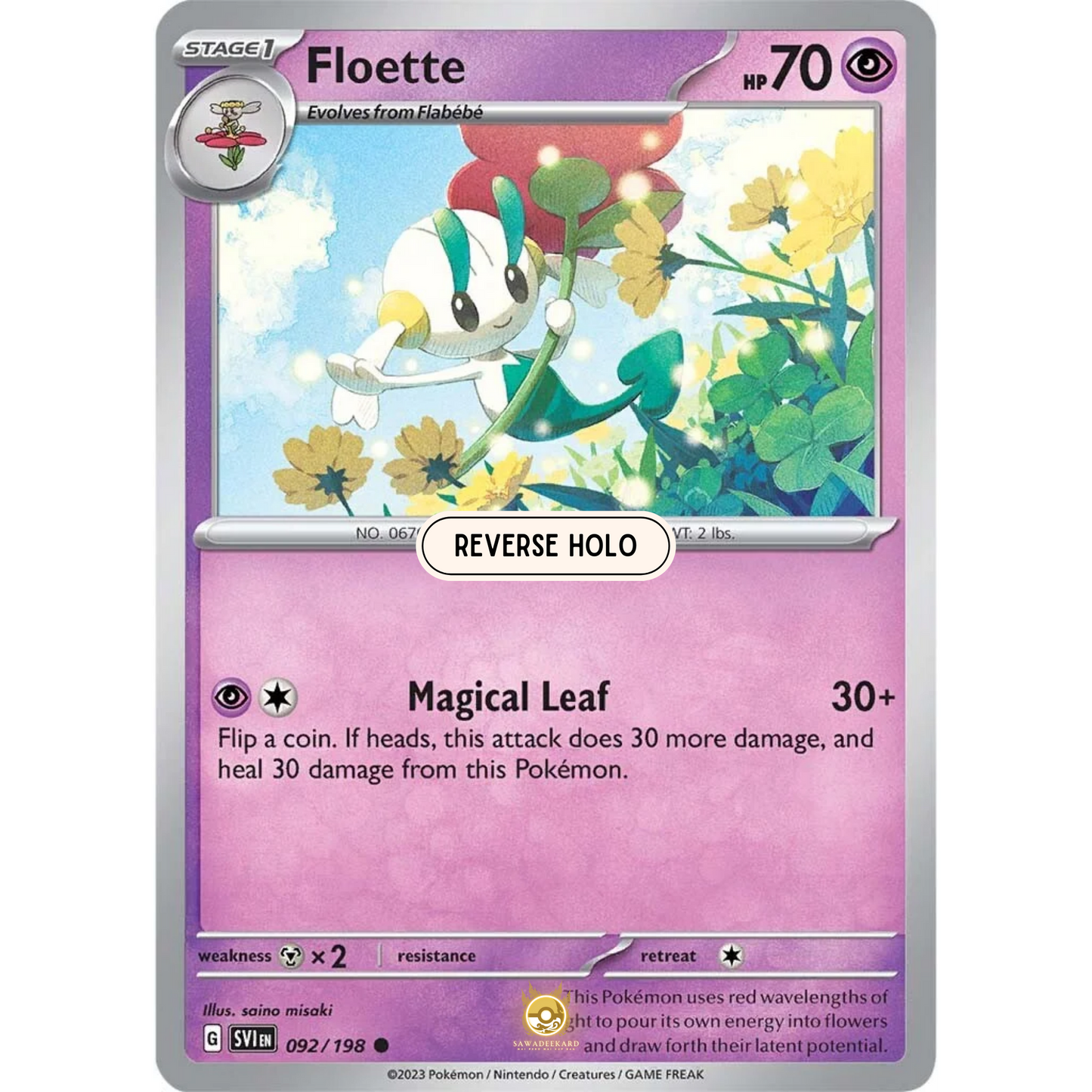 [ENG] SV01 Scarlet Violet Base Set: 092/198 Floette C (Reverse Holo)