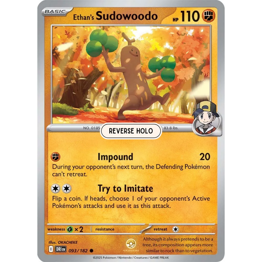 [ENG] Pokemon SV10 Destined Rivals: 093/182 Ethan's Sudowoodo [Fighting] [C - Common] (Reverse Holo)