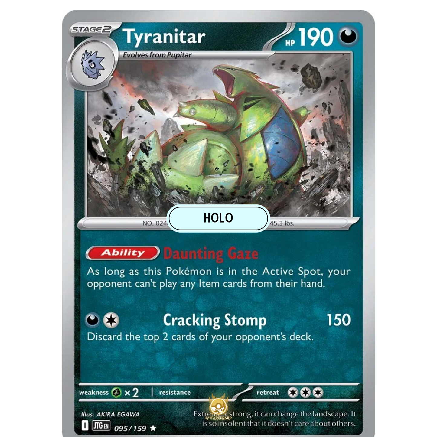 [ENG] Pokemon SV09 Journey Together: 095/159 Tyranitar [Darkness] [R - Rare] (Foil)