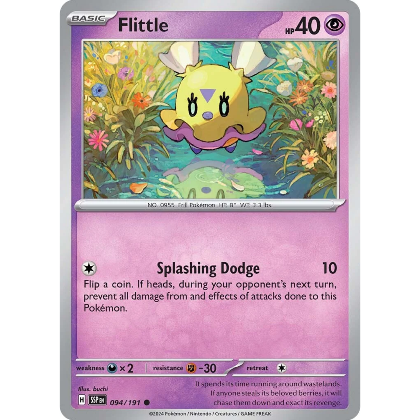 [ENG] Pokemon SV08 Surging Sparks: 094/191 Flittle [Psychic] [C - Common] (Non-foil)