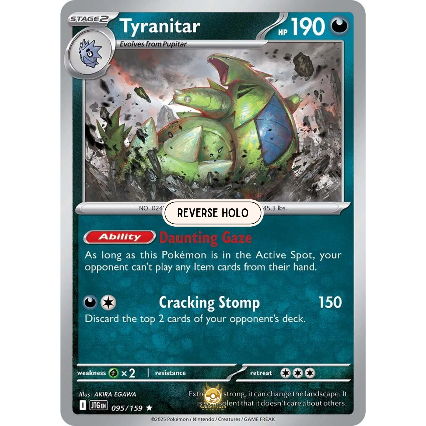 [ENG] Pokemon SV09 Journey Together: 095/159 Tyranitar [Darkness] [R - Rare] (Reverse Holo)
