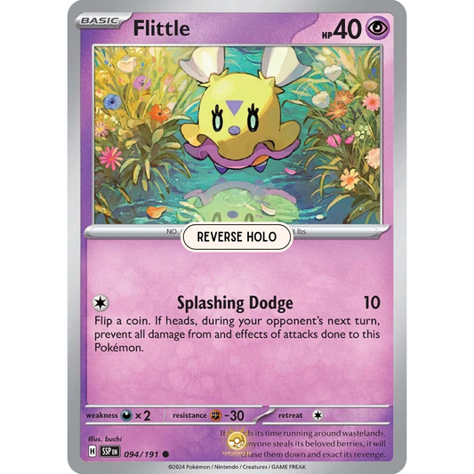 [ENG] Pokemon SV08 Surging Sparks: 094/191 Flittle [Psychic] [C - Common] (Reverse Holo)