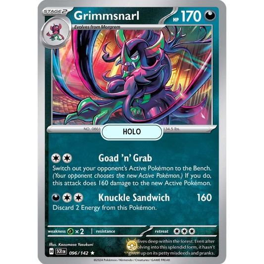 [ENG] Pokemon SV07 Stellar Crown: 096/142 Grimmsnarl [Darkness] [R - Rare] (Foil)