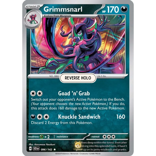[ENG] Pokemon SV07 Stellar Crown: 096/142 Grimmsnarl [Darkness] [R - Rare] (Reverse Holo)