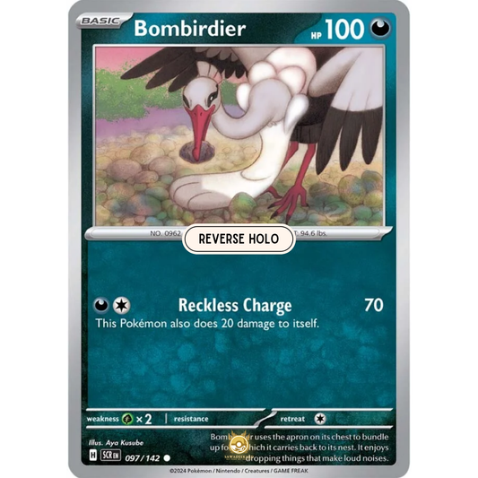 [ENG] Pokemon SV07 Stellar Crown: 097/142 Bombirdier [Darkness] [C - Common] (Reverse Holo)