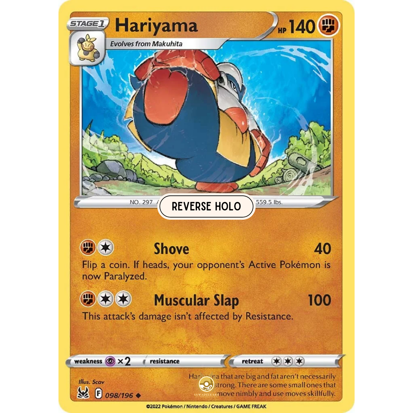 [ENG] SWSH 11 Lost Origin: 098/196 Hariyama U (Reverse Holo)