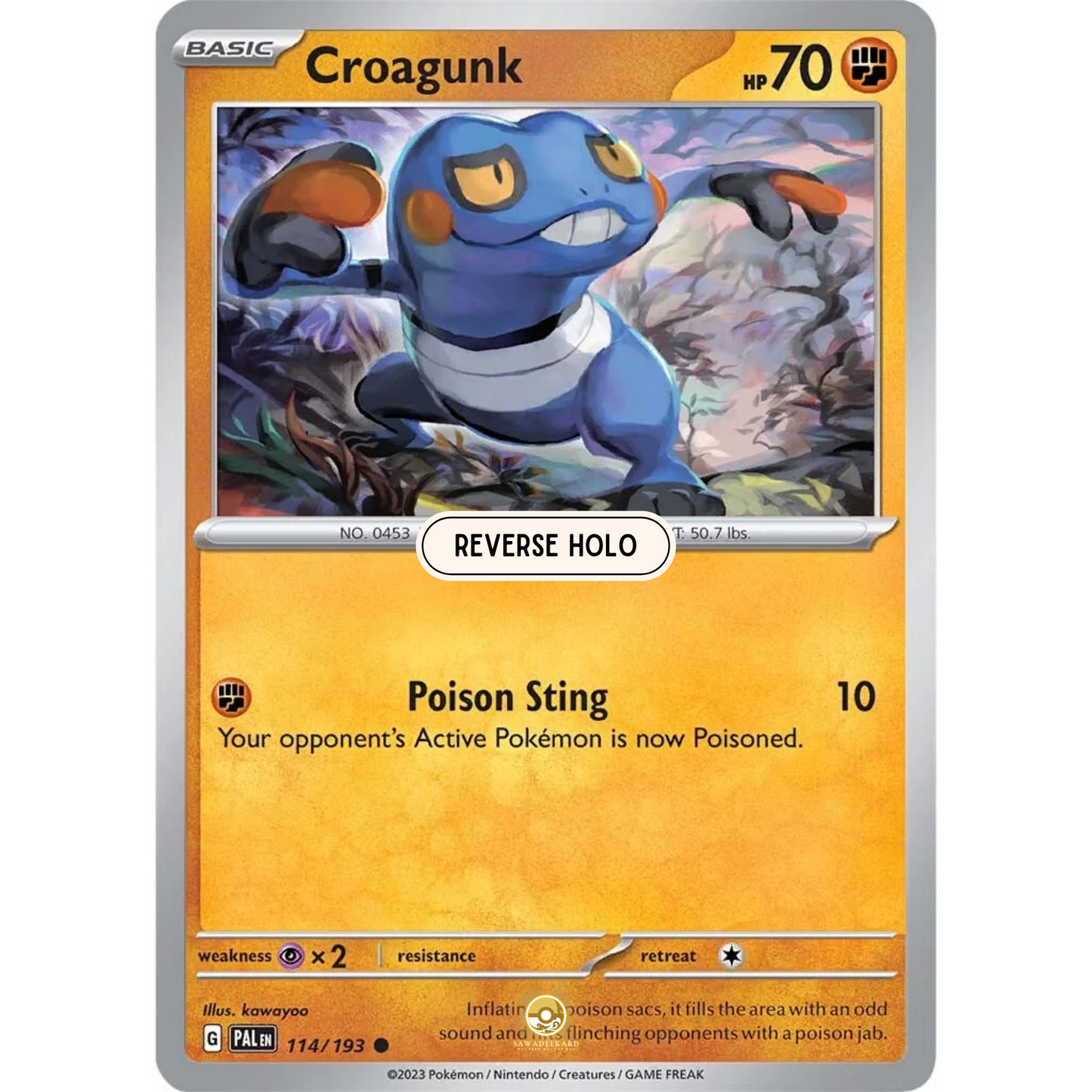 [ENG] SV02 Paldea Evolved: 114/193 Croagunk C (Reverse Holo)