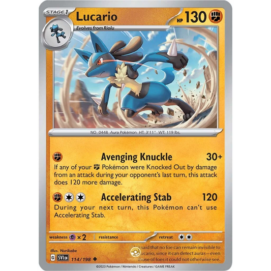 [ENG] SV01 Scarlet Violet Base Set: 114/198 Lucario U (Non-Foil)