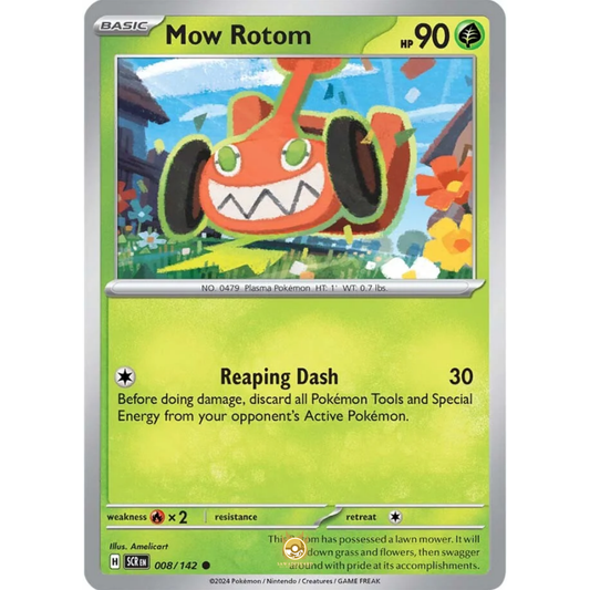 [ENG] Pokemon SV07 Stellar Crown: 008/142 Mow Rotom [Grass] [C - Common] (Non-foil)