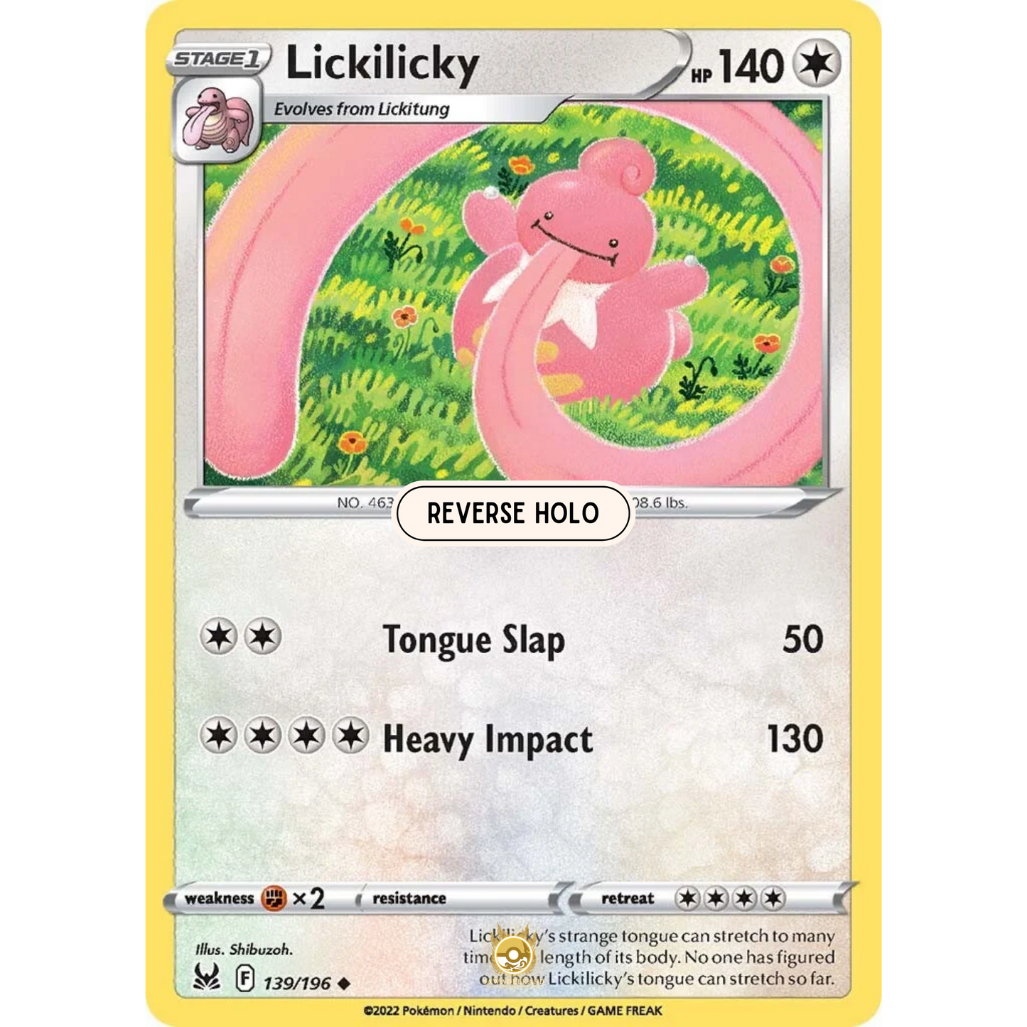 [ENG] SWSH 11 Lost Origin: 139/196 Lickilicky U (Reverse Holo)