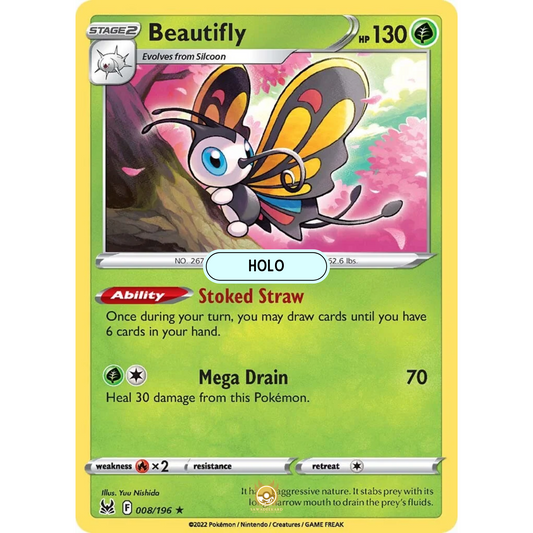 [ENG] SWSH 11 Lost Origin: 008/196 Beautifly R (Foil)