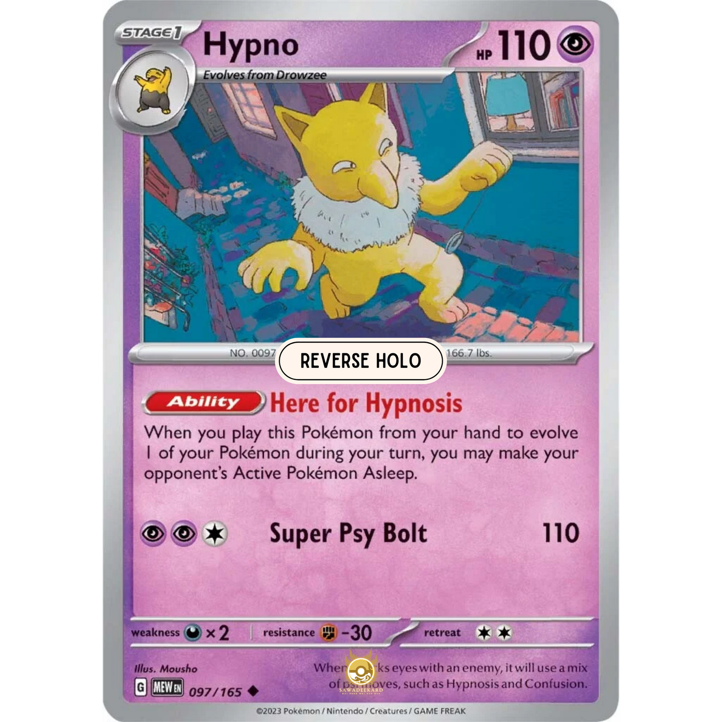 [ENG]	SV3.5	151:	097/165	Hypno		U	(Reverse Holo)