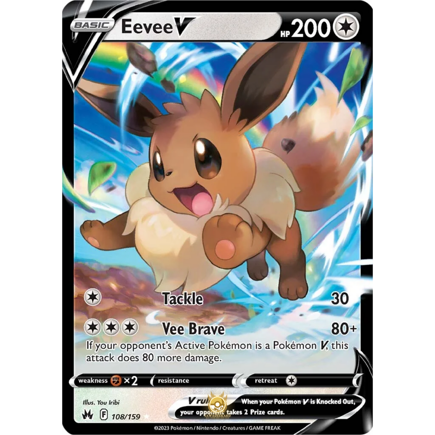 [ENG] SWSH 12.5 Crown Zenith: 108/159 Eevee V R (Foil)