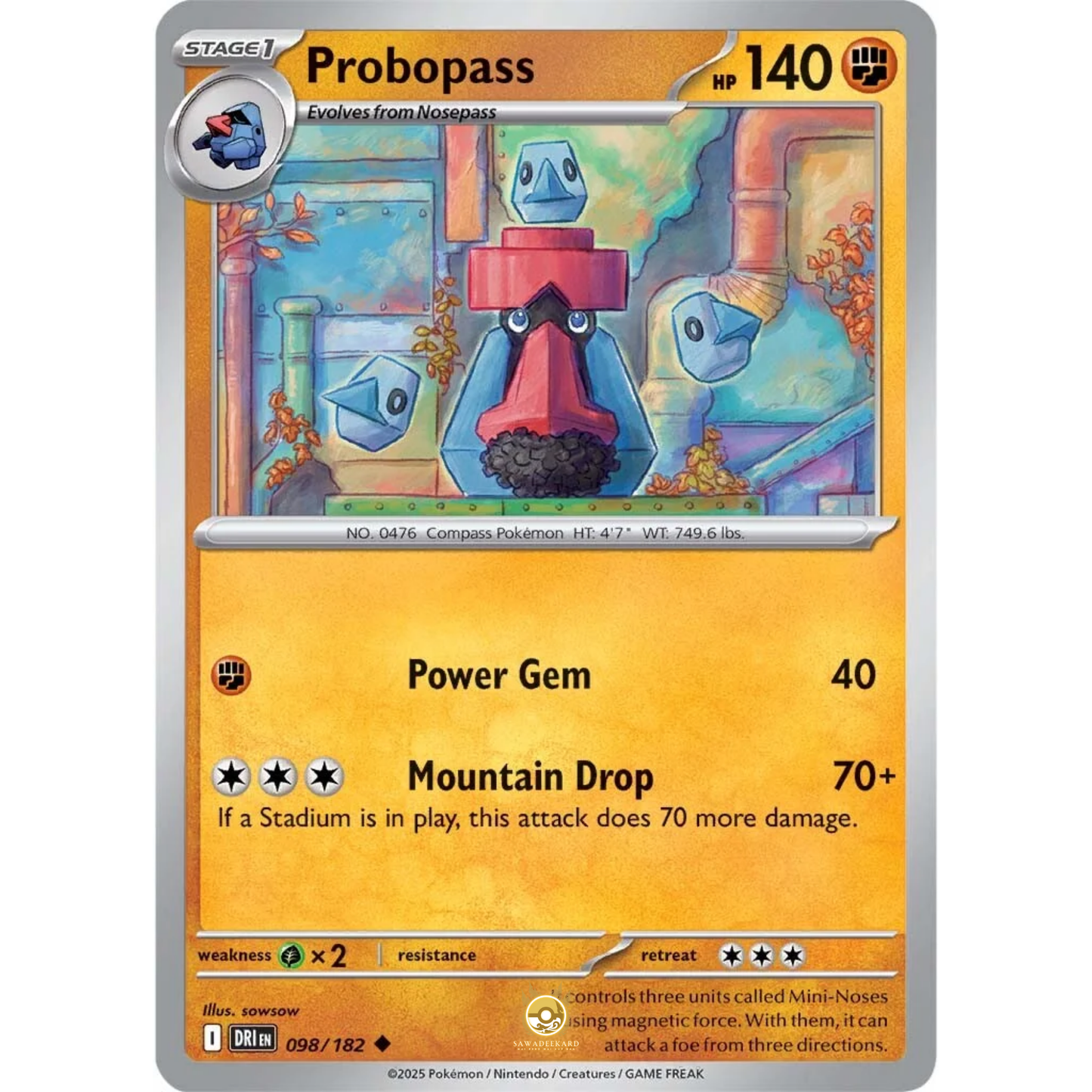 [ENG] Pokemon SV10 Destined Rivals: 098/182 Probopass [Fighting] [U - Uncommon] (Non-foil)