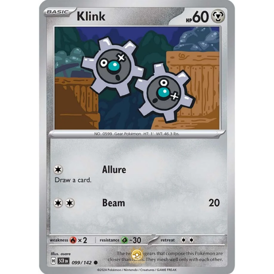 [ENG] Pokemon SV07 Stellar Crown: 099/142 Klink [Metal] [C - Common] (Non-foil)