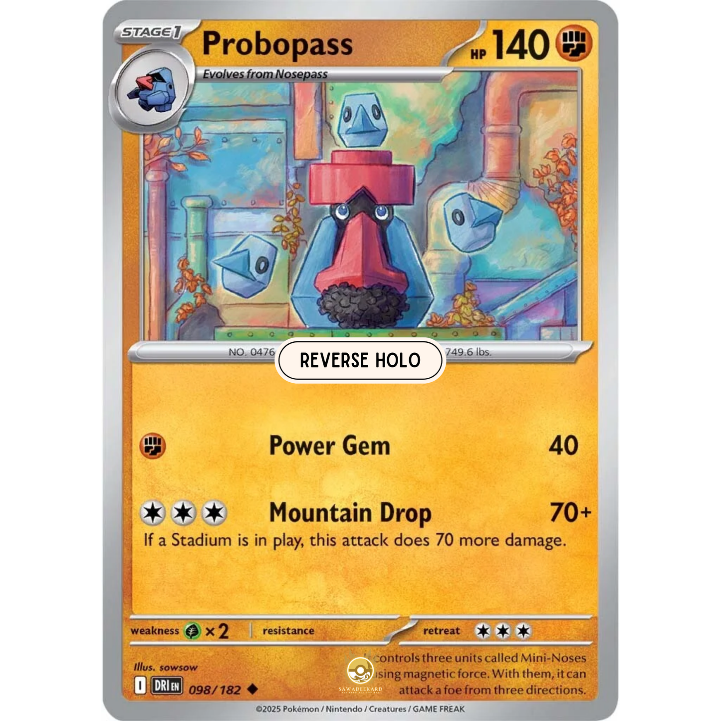 [ENG] Pokemon SV10 Destined Rivals: 098/182 Probopass [Fighting] [U - Uncommon] (Reverse Holo)