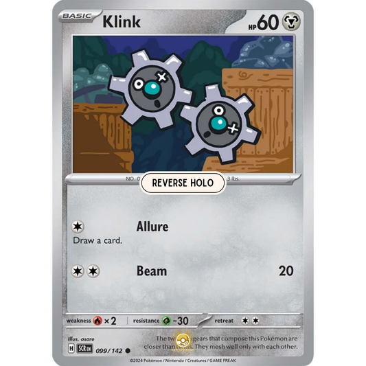 [ENG] Pokemon SV07 Stellar Crown: 099/142 Klink [Metal] [C - Common] (Reverse Holo)