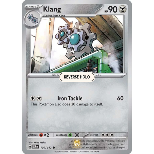 [ENG] Pokemon SV07 Stellar Crown: 100/142 Klang [Metal] [C - Common] (Reverse Holo)