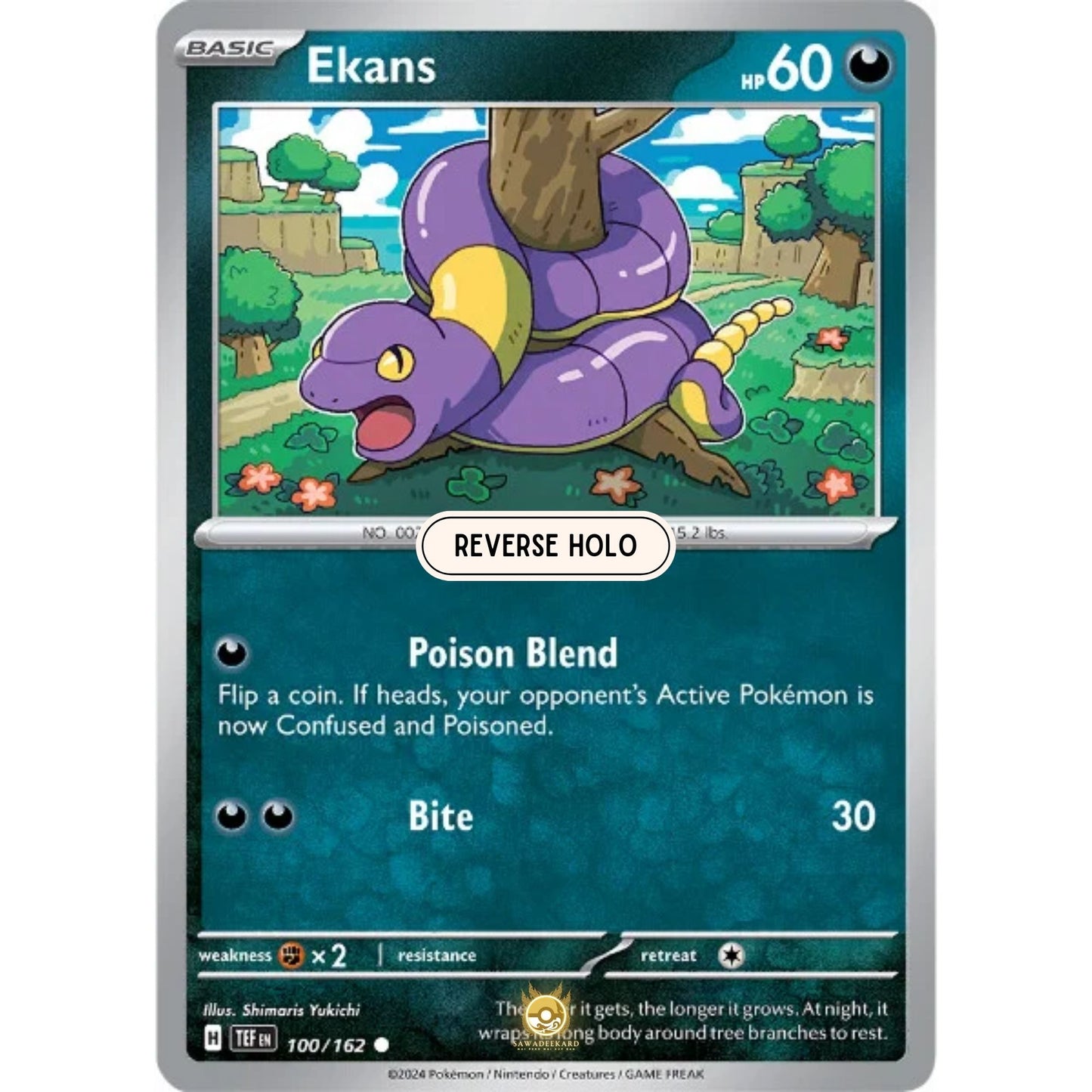 [ENG]	SV05	Temporal Forces:	100/162	Ekans	[Darkness]	[C - Common]	(Reverse Holo)