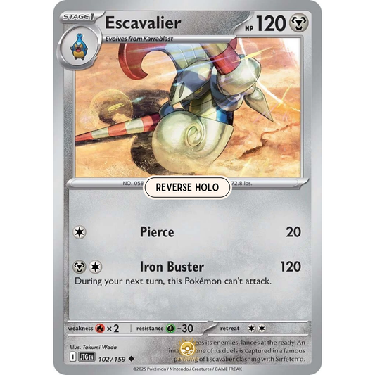 [ENG] Pokemon SV09 Journey Together: 102/159 Escavalier [Metal] [U - Uncommon] (Reverse Holo)