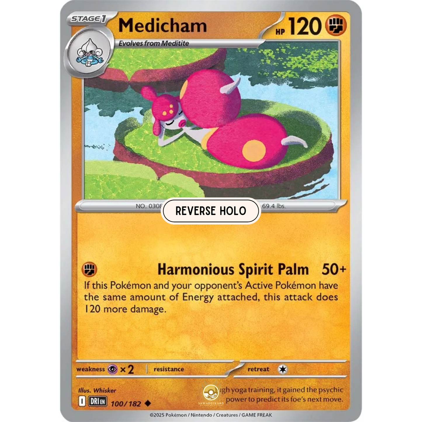 [ENG] Pokemon SV10 Destined Rivals: 100/182 Medicham [Fighting] [U - Uncommon] (Reverse Holo)