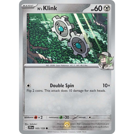 [ENG] Pokemon SV09 Journey Together: 103/159 N's Klink [Metal] [C - Common] (Non-foil)
