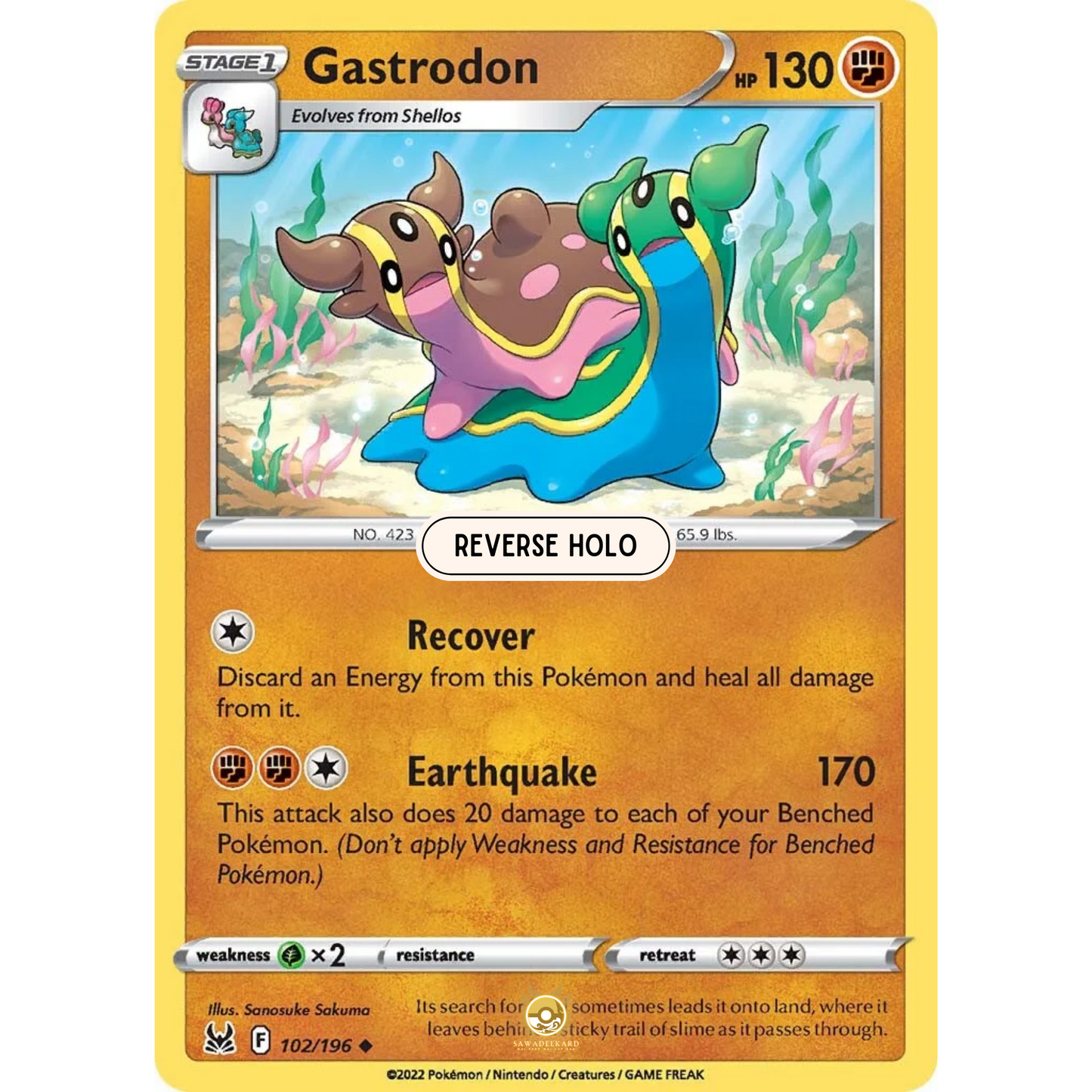 [ENG] SWSH 11 Lost Origin: 102/196 Gastrodon U (Reverse Holo)