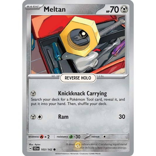 [ENG] Pokemon SV07 Stellar Crown: 103/142 Meltan [Metal] [C - Common] (Reverse Holo)