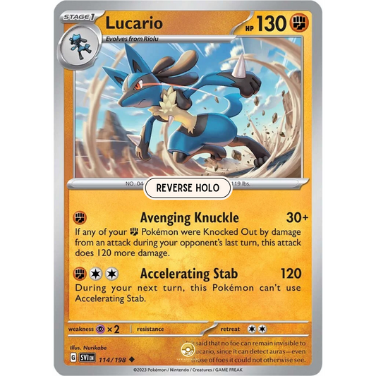 [ENG] SV01 Scarlet Violet Base Set: 114/198 Lucario U (Reverse Holo)