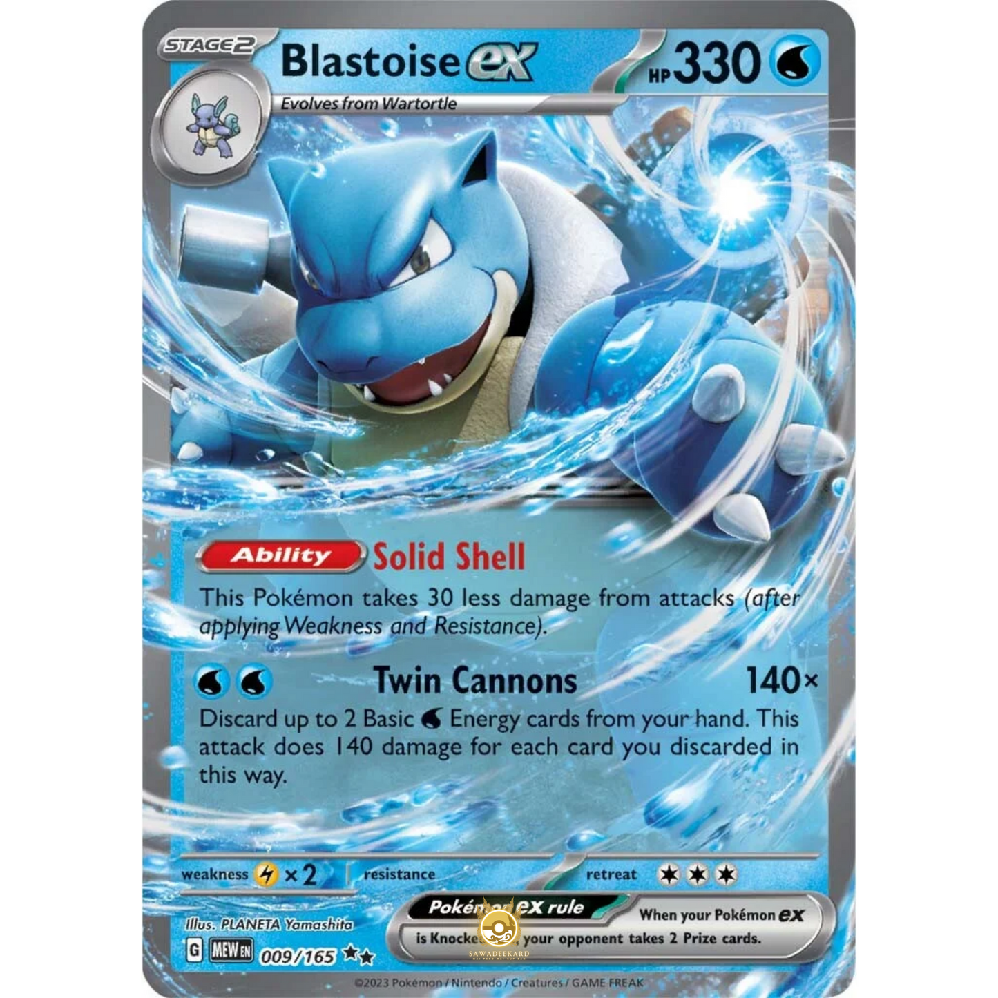 [ENG]	SV3.5	151:	009/165	Blastoise EX	RR	(Foil)