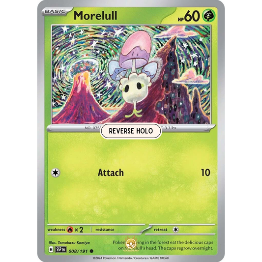 [ENG] Pokemon SV08 Surging Sparks: 008/191 Morelull [Grass] [C - Common] (Reverse Holo)