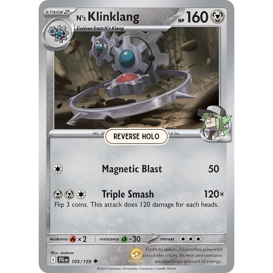 [ENG] Pokemon SV09 Journey Together: 105/159 N's Klinklang [Metal] [U - Uncommon] (Reverse Holo)
