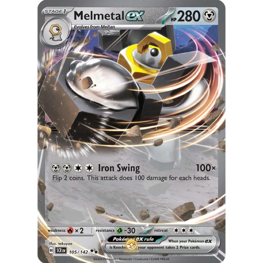 [ENG] Pokemon SV07 Stellar Crown: 105/142 Melmetal ex [Metal] [RR - Double Rare] (Foil)