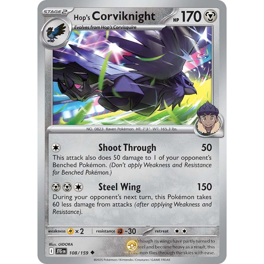 [ENG] Pokemon SV09 Journey Together: 108/159 Hop's Corviknight [Metal] [U - Uncommon] (Non-foil)
